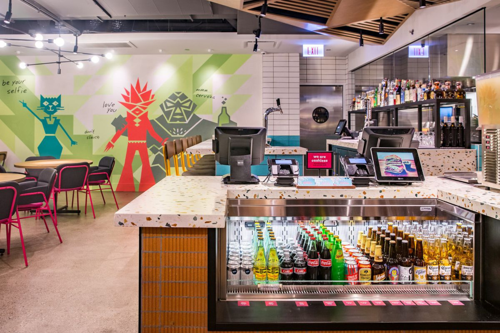 Terrazzo hotel table and counter